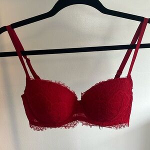 Victoria's Secret Red Floral Underwire Bra